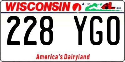 WI license plate 228YGO