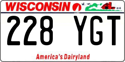 WI license plate 228YGT