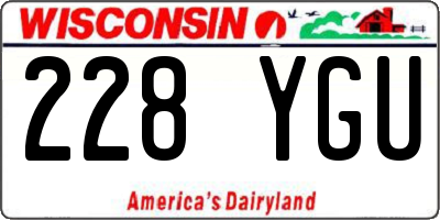 WI license plate 228YGU