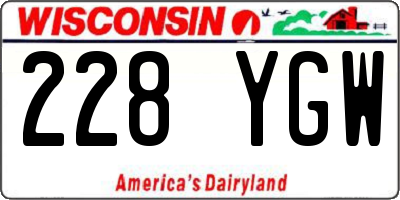 WI license plate 228YGW