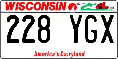 WI license plate 228YGX