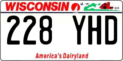 WI license plate 228YHD
