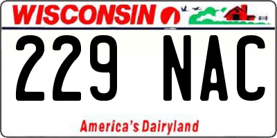 WI license plate 229NAC