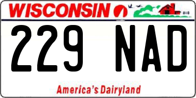 WI license plate 229NAD