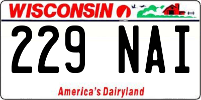 WI license plate 229NAI