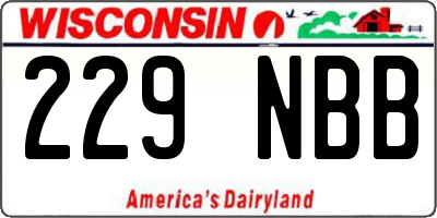 WI license plate 229NBB