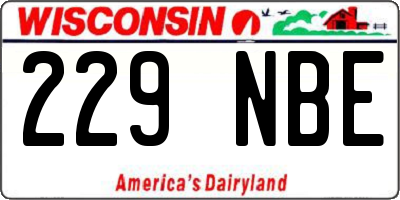 WI license plate 229NBE