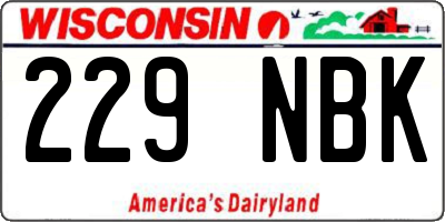 WI license plate 229NBK