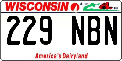 WI license plate 229NBN