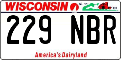 WI license plate 229NBR