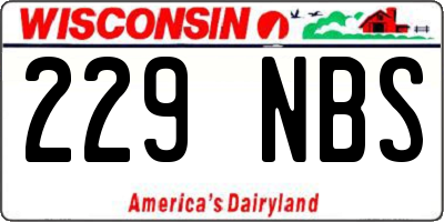 WI license plate 229NBS