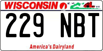 WI license plate 229NBT