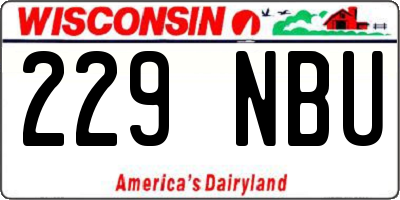 WI license plate 229NBU