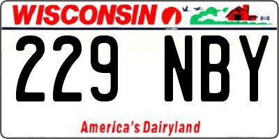 WI license plate 229NBY