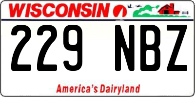 WI license plate 229NBZ