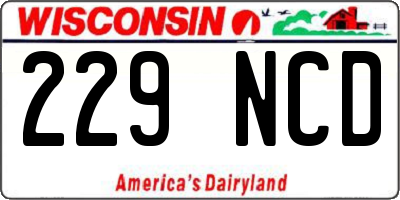 WI license plate 229NCD