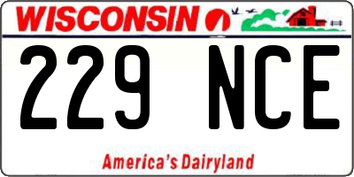 WI license plate 229NCE