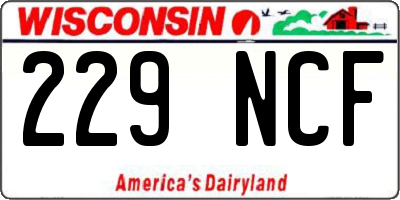 WI license plate 229NCF