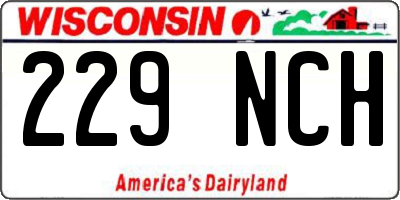 WI license plate 229NCH