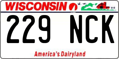 WI license plate 229NCK