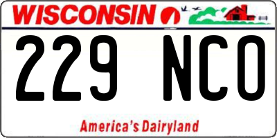WI license plate 229NCO