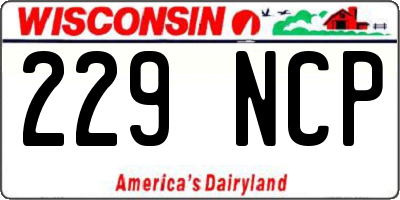 WI license plate 229NCP