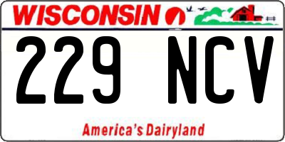 WI license plate 229NCV