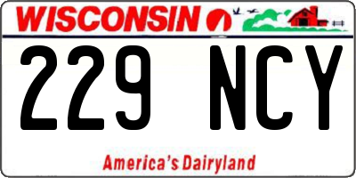 WI license plate 229NCY