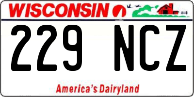 WI license plate 229NCZ