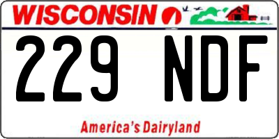 WI license plate 229NDF