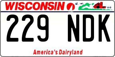 WI license plate 229NDK