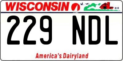 WI license plate 229NDL