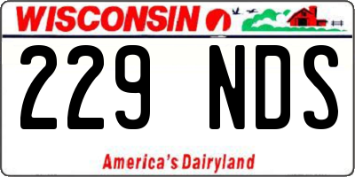 WI license plate 229NDS