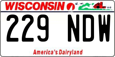 WI license plate 229NDW
