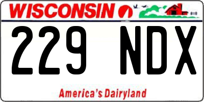 WI license plate 229NDX