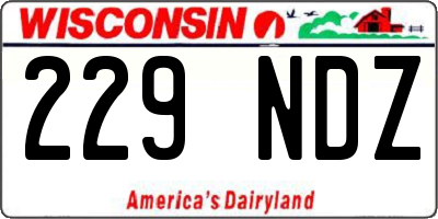 WI license plate 229NDZ