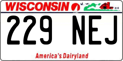 WI license plate 229NEJ