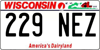 WI license plate 229NEZ