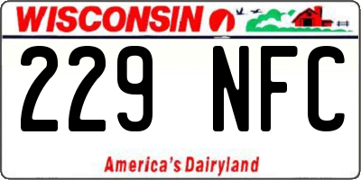 WI license plate 229NFC