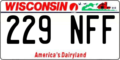 WI license plate 229NFF