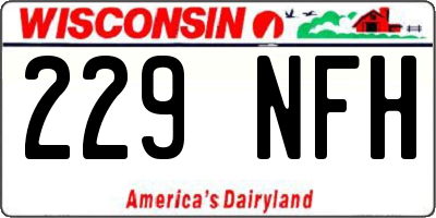 WI license plate 229NFH