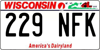 WI license plate 229NFK