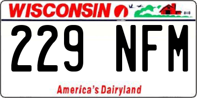 WI license plate 229NFM