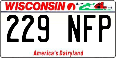 WI license plate 229NFP