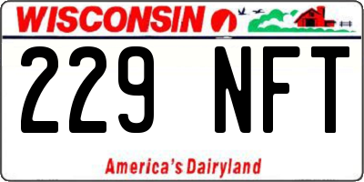 WI license plate 229NFT