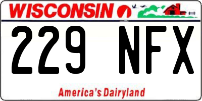 WI license plate 229NFX