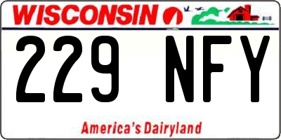 WI license plate 229NFY