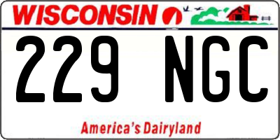 WI license plate 229NGC