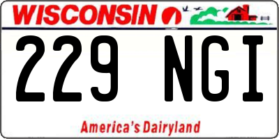 WI license plate 229NGI