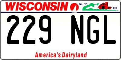 WI license plate 229NGL